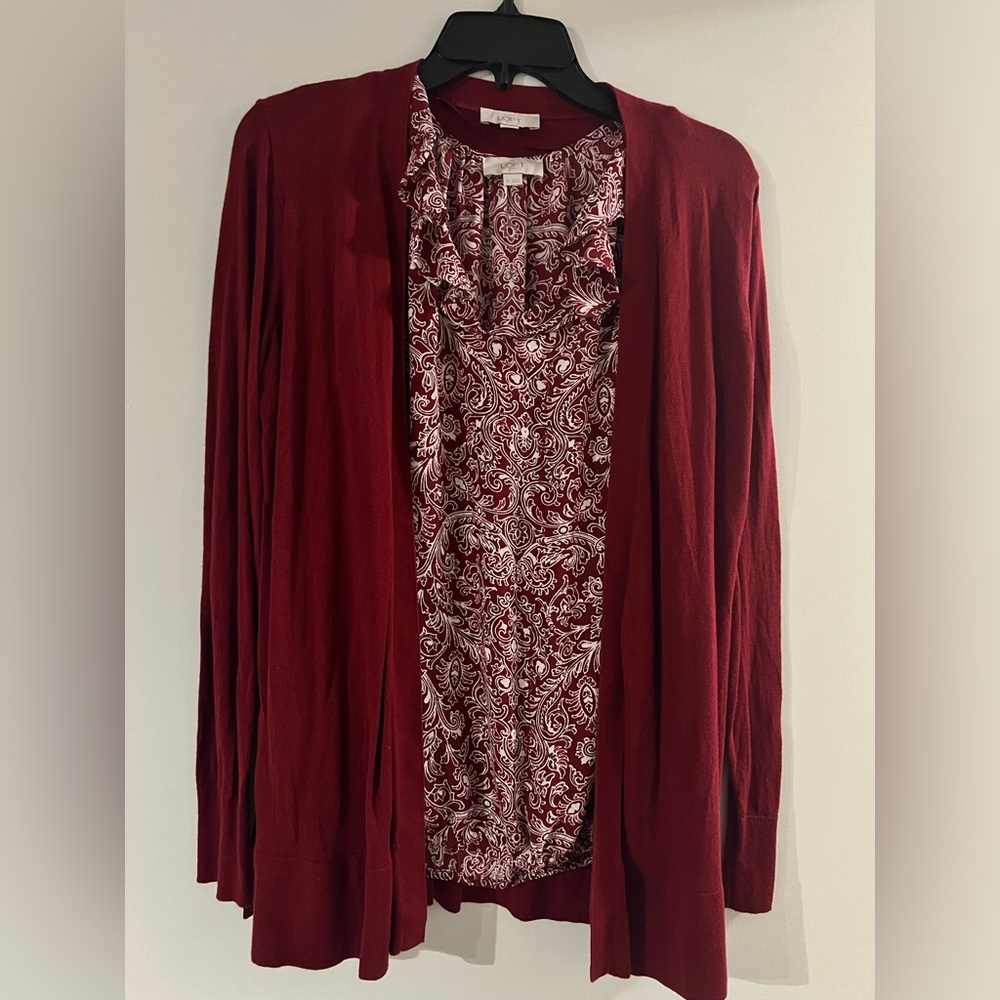 Loft Maroon sweater Set